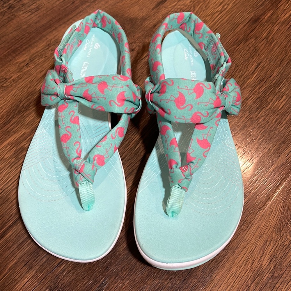 Cloudsteppers by Clarks Arla Nicole Sandal Aqua Womens sz 10